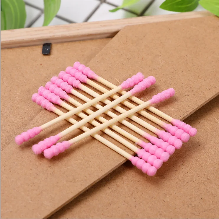 Eco friendly Bamboo cotton swabs in color paper box