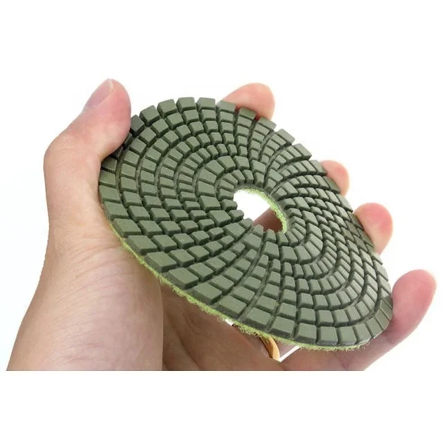 Stone polishing tool wet resin buffing sanding pad flexible diamond disc with hook and loop back