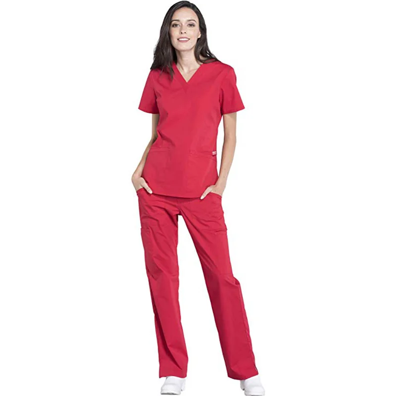 OEM Unisex Cotton Spandex Medical Scrubs Nurse Uniform Hospital Clothing