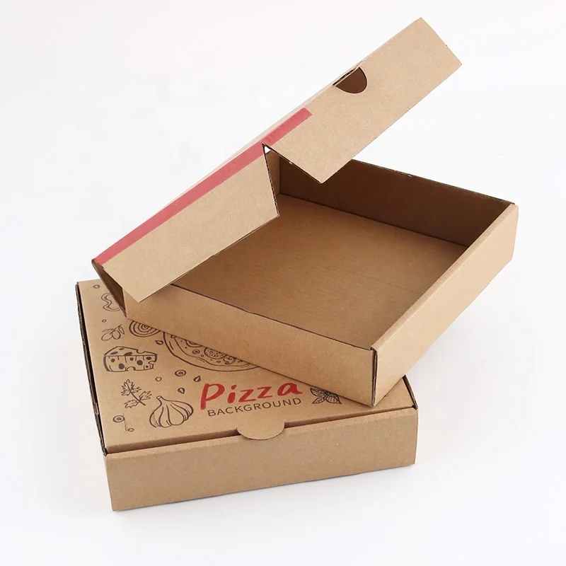 Factory wholesale custom logo printing multi-color corrugated pizza food packaging boxes