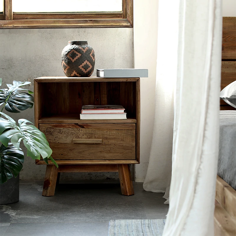 High Quality Nightstand bed side table for Bedroom reclaimed wood pine furniture