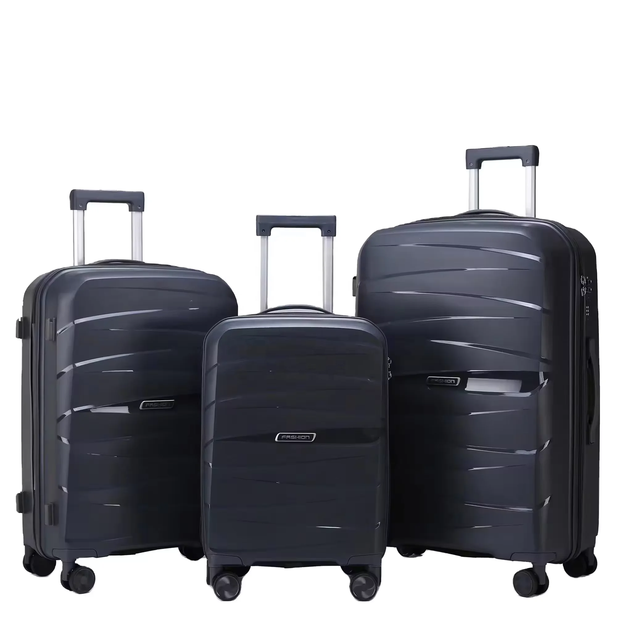 HOT sale Travel  luggage  3 pcs handle pp suitcase cases travelling bags luggage sets 20 24 28 Inch Polypropylene Luggage