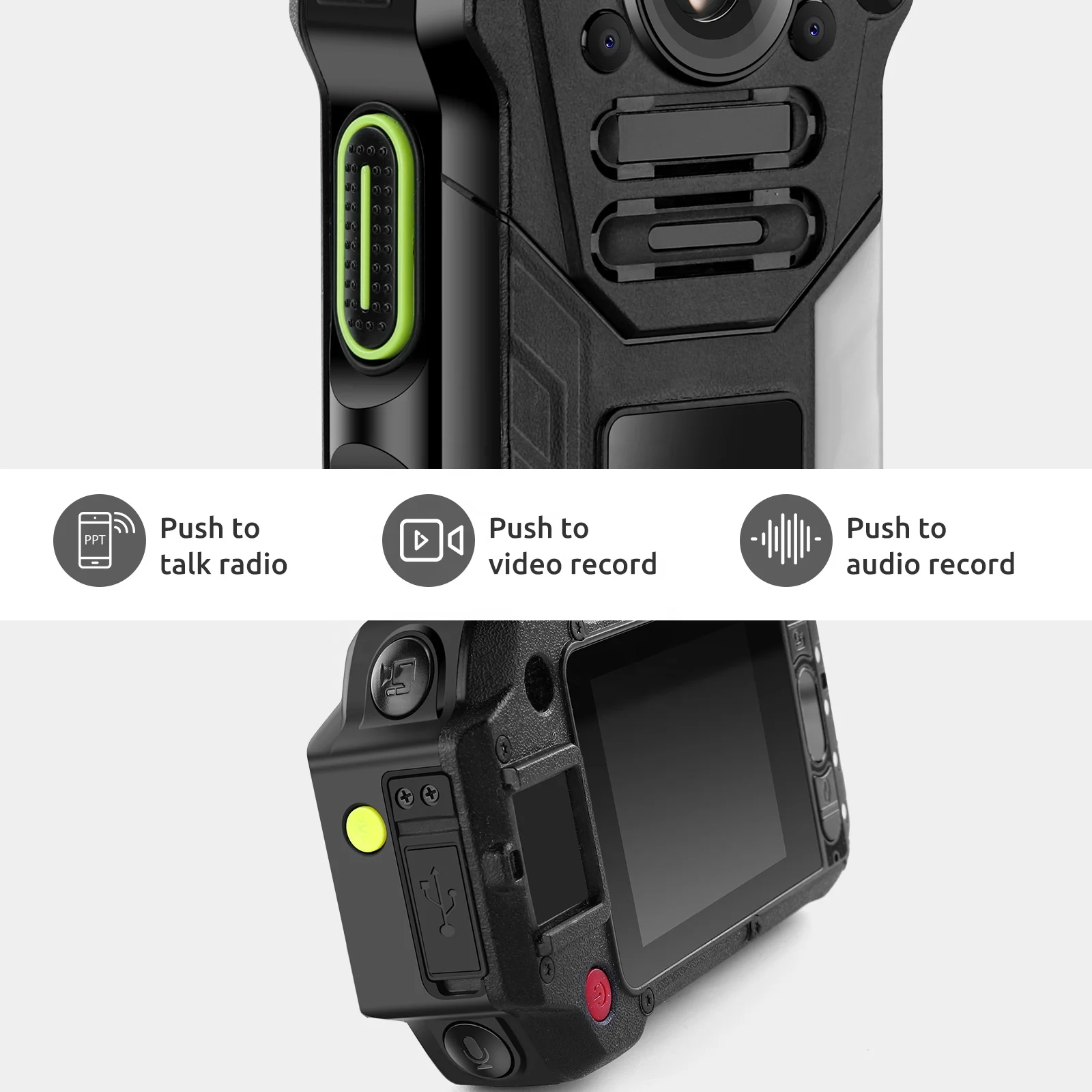 Security Rugged Waterproof Anti-fall Android 8.0 Professional Police Video Law Enforcement Equipment 4g PTT Body Worn Camera