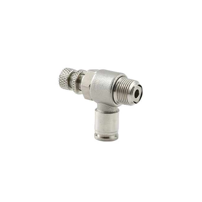 SL Brass Pneumatic Valve Fitting 1/8' 1/4' Thread Size Speed Controller Pneumatic SL Pneumatic Push Fitting Flow Control