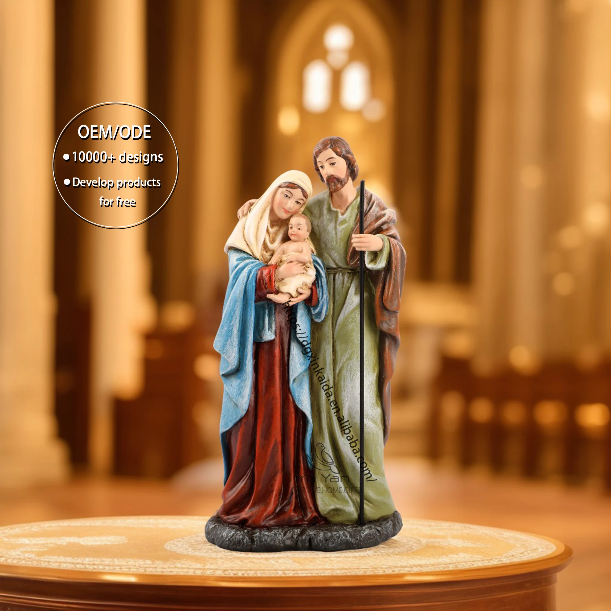 Factory wholesale catholic religious statues resin s/10 resin christmas nativity set figurine holy ready to ship