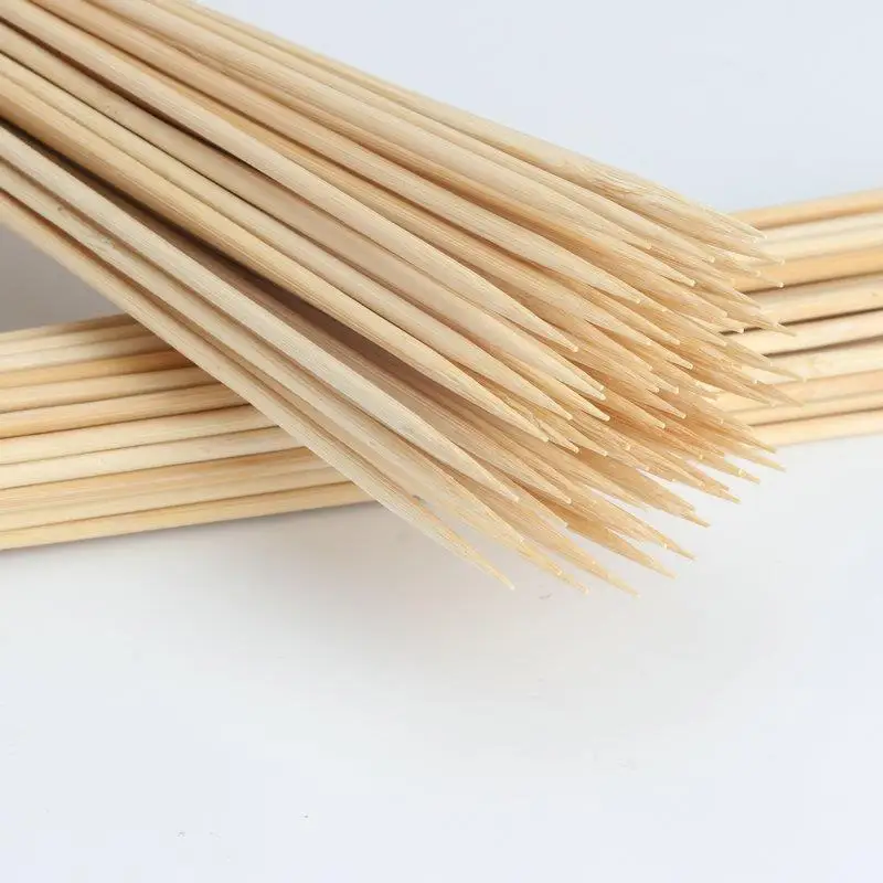 Bamboo Skewers 100Pcs Bbq Skewers Bamboo Grill Shish Kabob Skewers Natural Bamboo Sticks For Barbecue