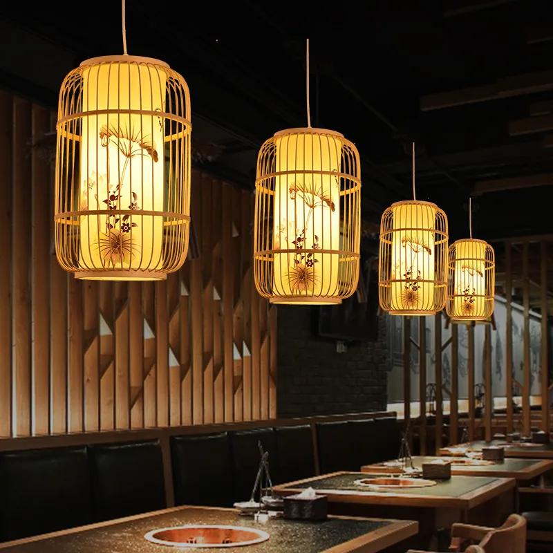Customized high quality natural Rattan hanging lamp decorative light rattan lantern lamp for hotel