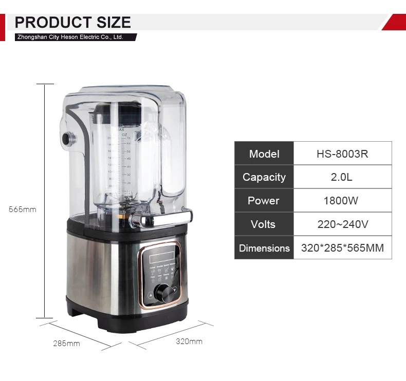 Sound-Proof cover multi-function high performance heavy duty commercial blender Motor