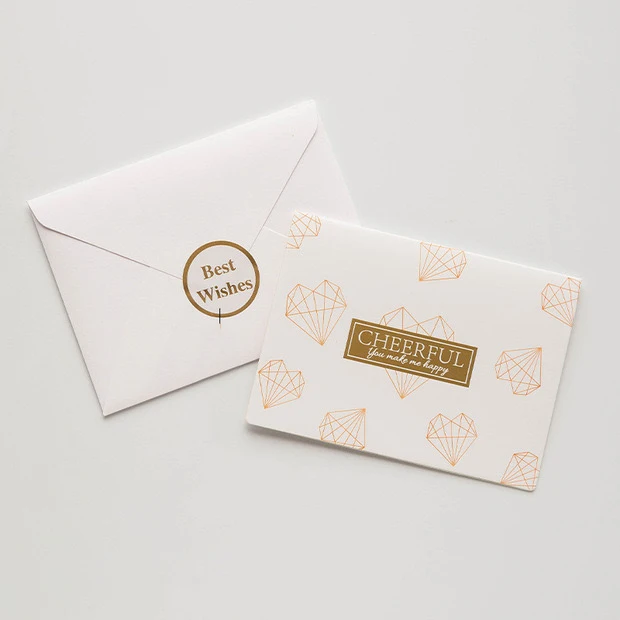 Custom printed logo paper foldable cheaper postcard greeting cards jewelry packaging gift postal cardboard mailing envelope