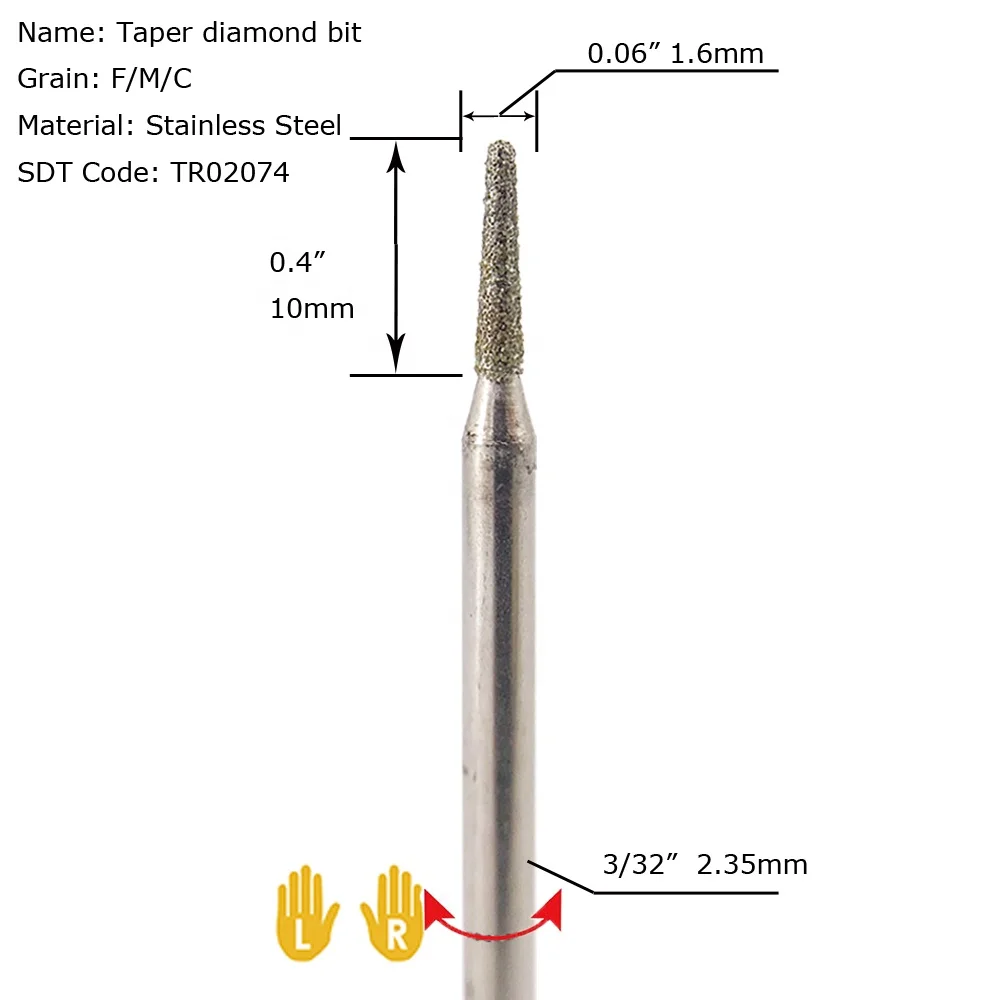 Best nail drill for nail technician diamond cuticle bit with taper radius shape
