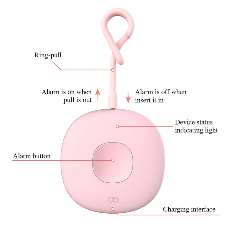 Real-time position multifunctional self defense keychain alarm with sos panic button