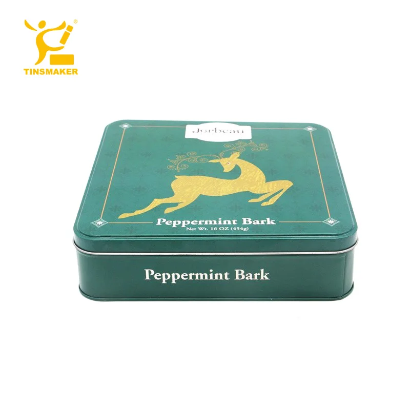 Factory Custom Tinplate Tea Canister Storage Luxury Tea Tin Can noble rectangular tea tin