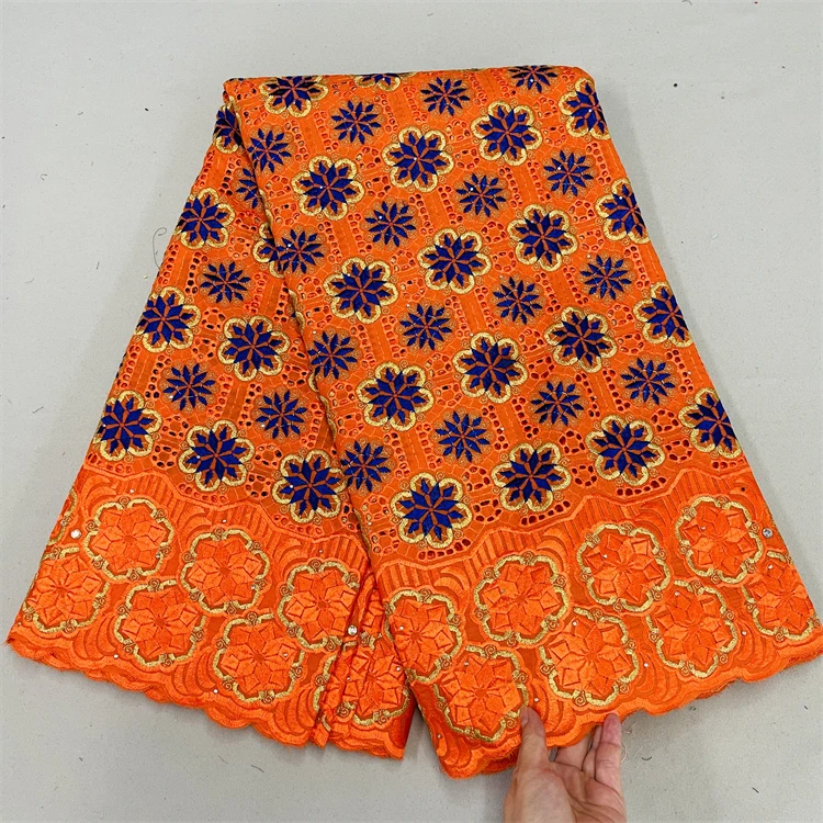 Yipin Latest Swiss Lace Fabric Switzerland Brode 100% Cotton Tissus Swiss Voile Lace