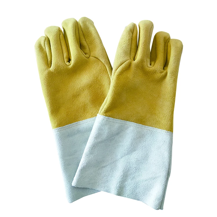 Industrial protective cow split leather safety gloves working gloves tig welding gloves