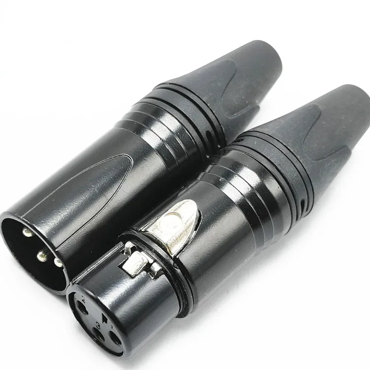 3 pin Connectors Plastic, black xlr in new type.