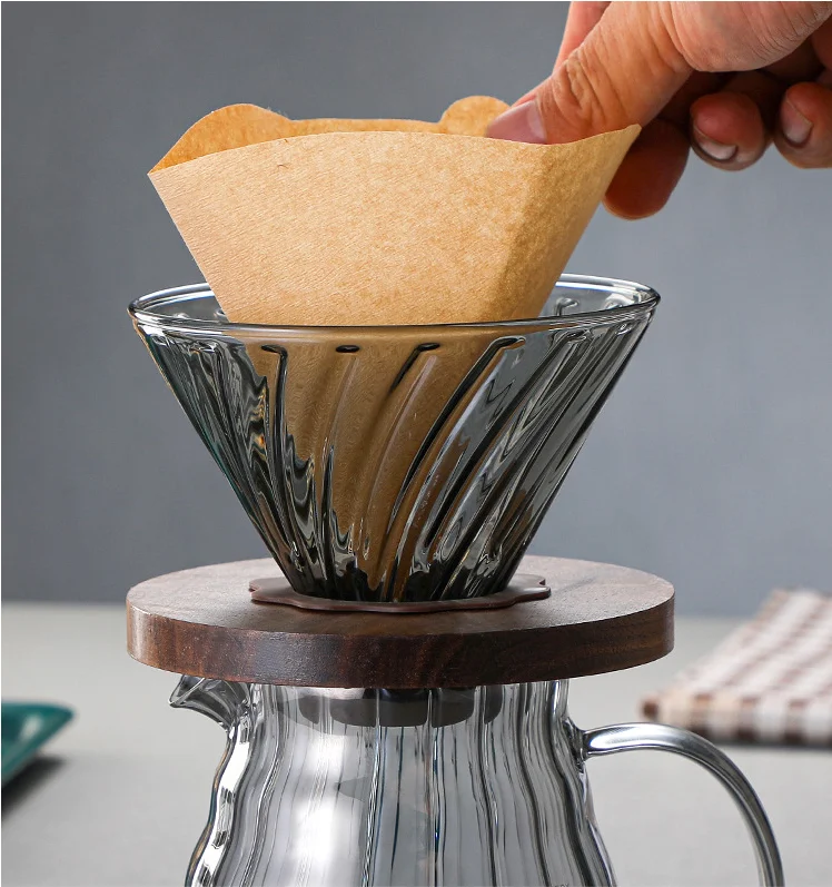 hot selling Glass coffee filter cup Spot coffee filter coffee Dripper for home and cafe