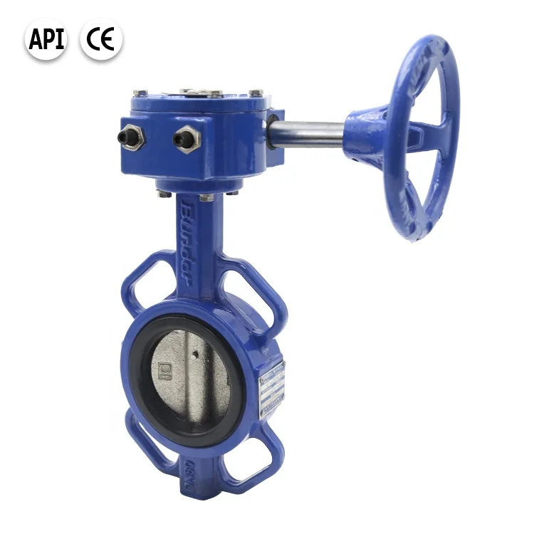 Bundor 4 inch DN80 PN16 manual worm gear operated butterfly valve factory price