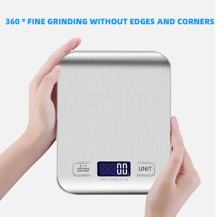 Aaa Batteries Powered Stainless Steel & Abs High-Precision Sensors Electronic Digital Kitchen Food Scale 5kg Coffee Scale