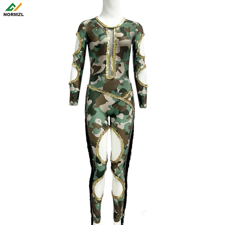 Normzl custom majorette dance uniform with sequins and fringe rhinestone majorette performance dance costume