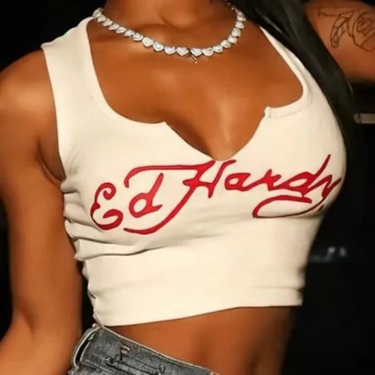 H3TP307 Ins Trendy Hot Girl Cut Out Design Ladies Tops Latest Design Tank Top Women Streetwear T-Shirt