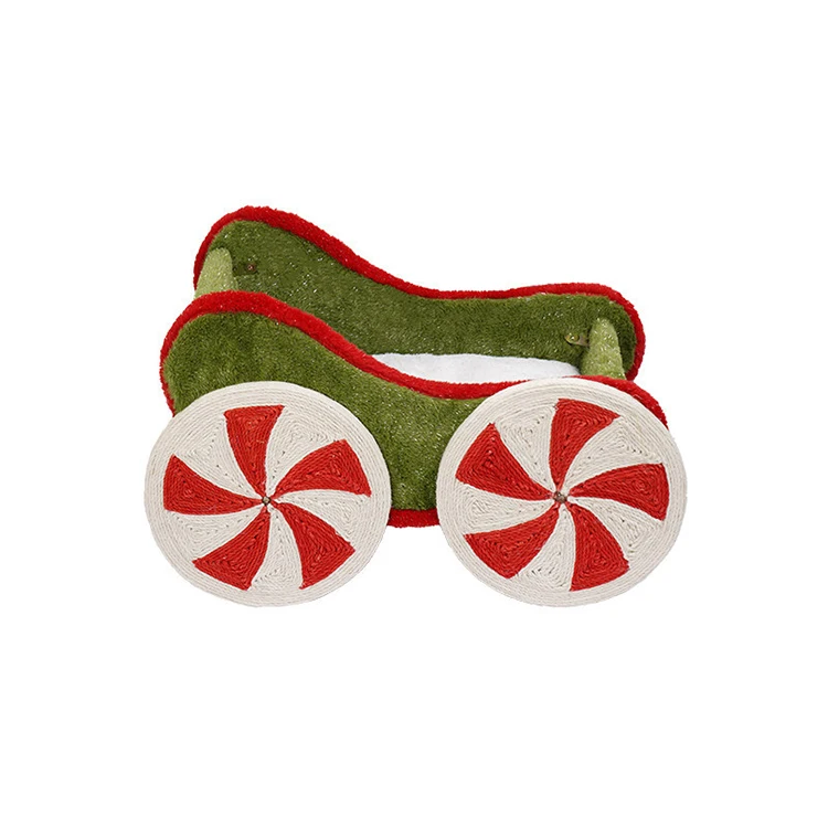Top Selling Christmas Train Cat Tree Cat Climbing Frame High Quality Rabbit Hair Cat Climbing Frame