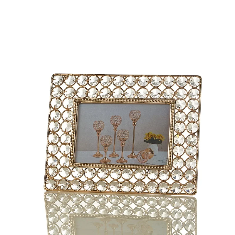 Factory Wholesale Cheap Electroplated Iron Crystal Digital Photo Frames