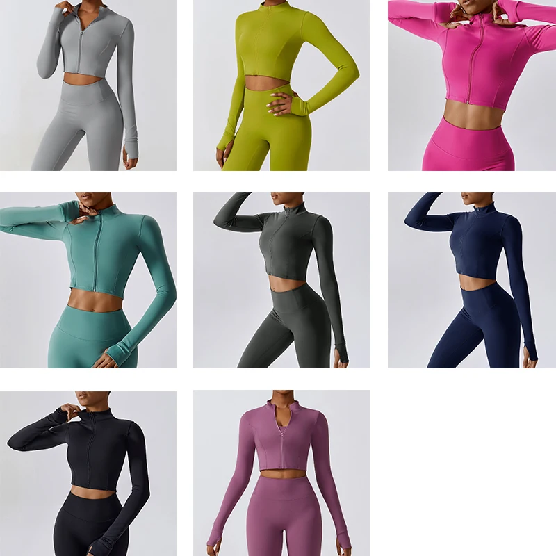 Yoke Zipper New Style Slimming Fit Long Sleeved Quick Drying Fitness Outdoor Running Yoga Jacket For Women
