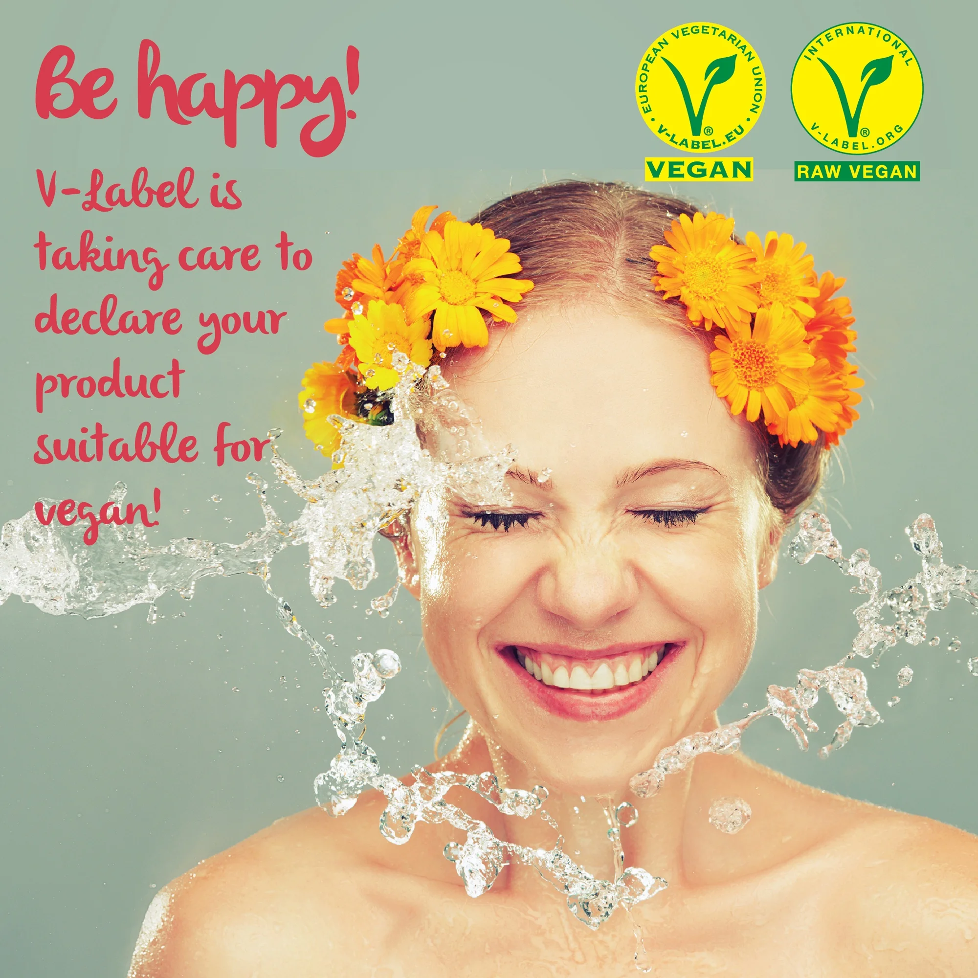 V-Label - Made in Italy Raw Vegan Certification - Raw Vegan approved product label - Yellow and Green label