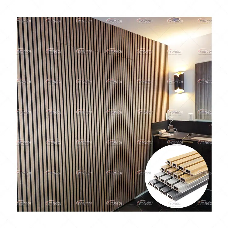 Indoor decor wpc recording booth acoustic sound insulation slat wall decorative panel for home music studio