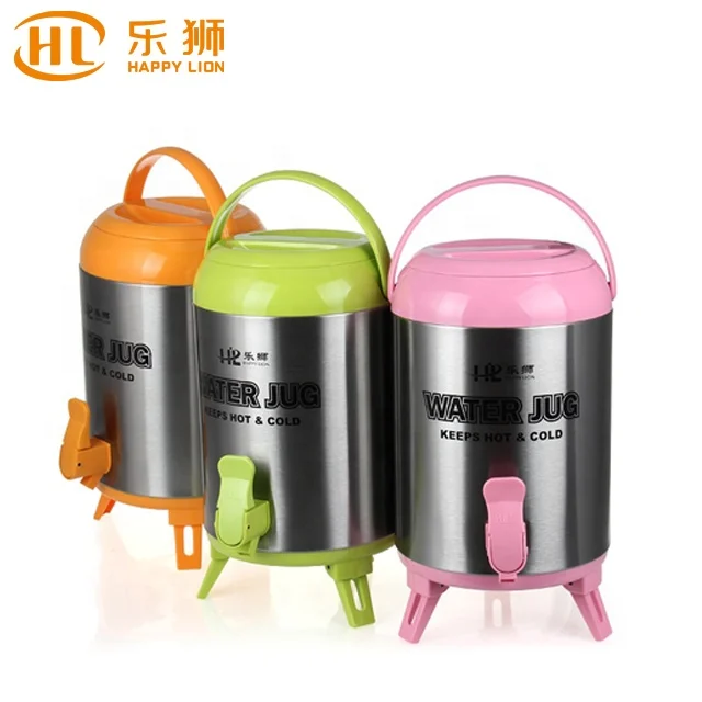Happy Lion Insulation Tea Coffee Barrel Bucket with Stainless Steel Outer Casing and Double Layer Inner For Shop
