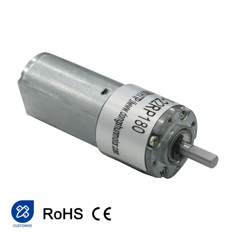 22mm 24V Low Rpm High Torque Reduction Gear Motor 15 watt 100rpm 6v 12v dc brush shaft  gear motor