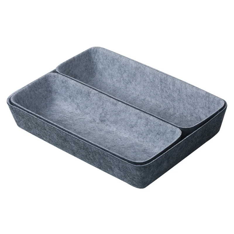 Simple Felt Table Top Storage Box Table Jewelry Key Small Storage Basket Home Office Storage Box
