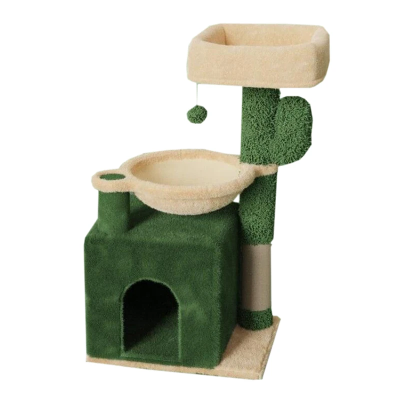 FIRSTWELL New design Catcus katzen Sisal Scratching Post Cat Tree House Tower