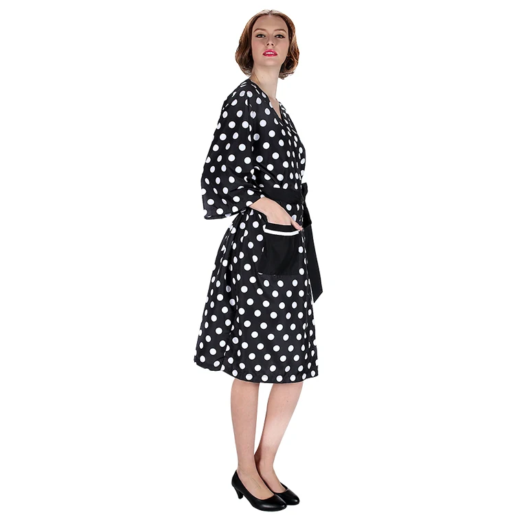 Custom Print Black Profesional Hair Salon Gown Barber Client Salon Robe