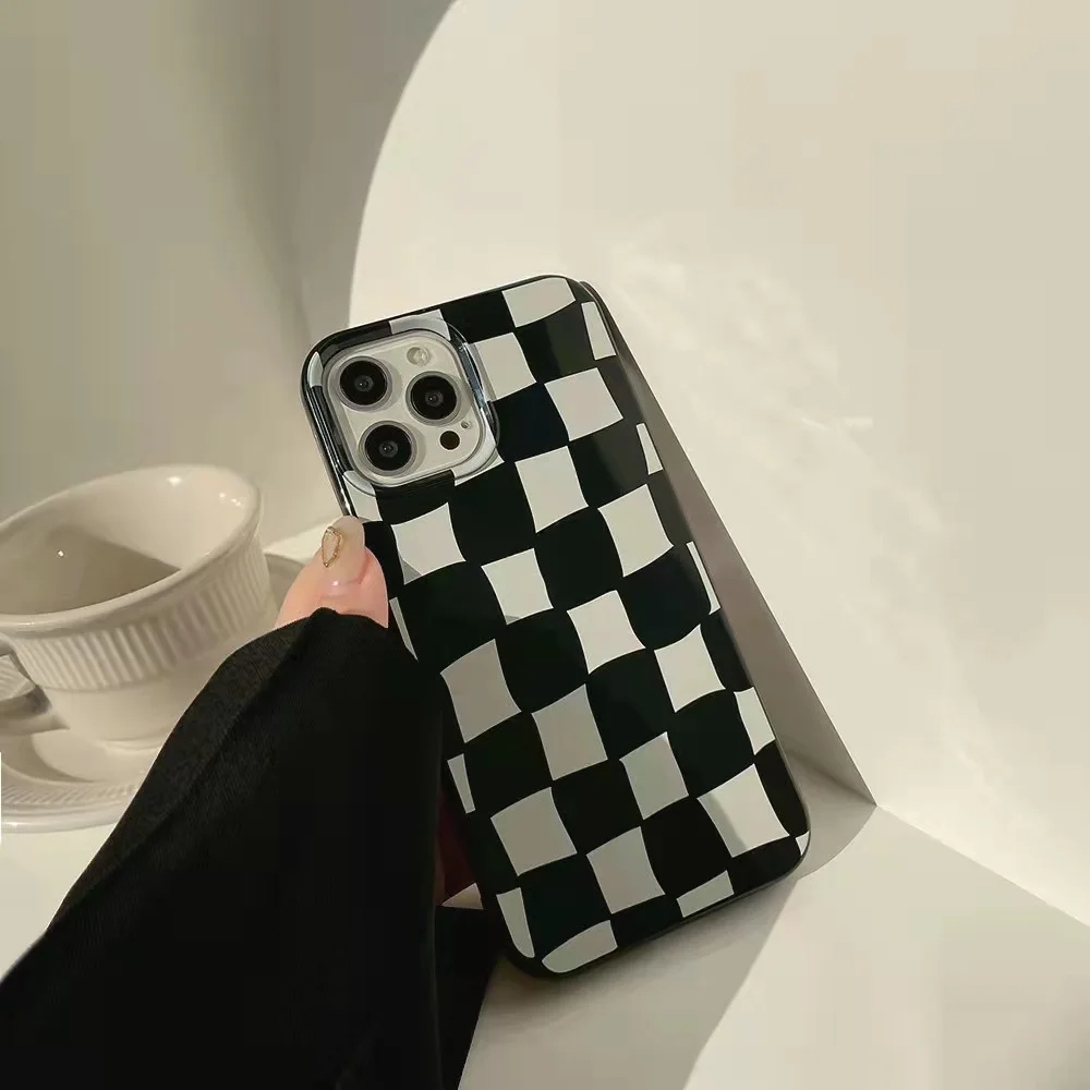 Checkerboard Plaid Checked Checkered Phone Case For Iphone 11 Pro Xs Max Xr X 7 8 6 6s Plus Grid Hard Back Cover Slim Coque