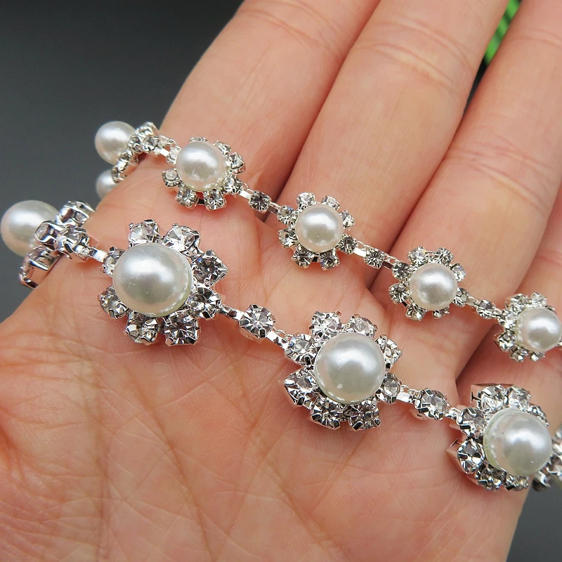  Оптовая продажа декоративные Подсолнухи серебро стекло кристалл отделка бахромой одежда стразы свадебные цепочки Metail