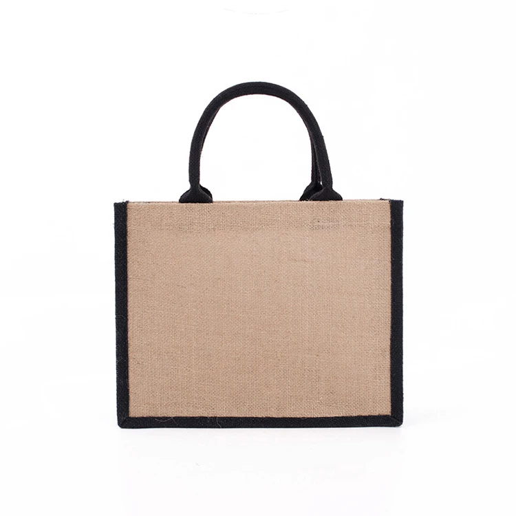 OLEI jute bag manufacturer jute bag tote custom printing logo natural black color shopping jute bags eco friendly
