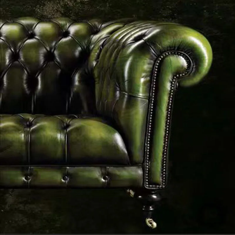 First Layer Plain Grain Cow Skin Genuine Leather Bedside Soft Bag Seat Back Sofa Furniture Retro Oil Wax Cowhide Leather Fabric