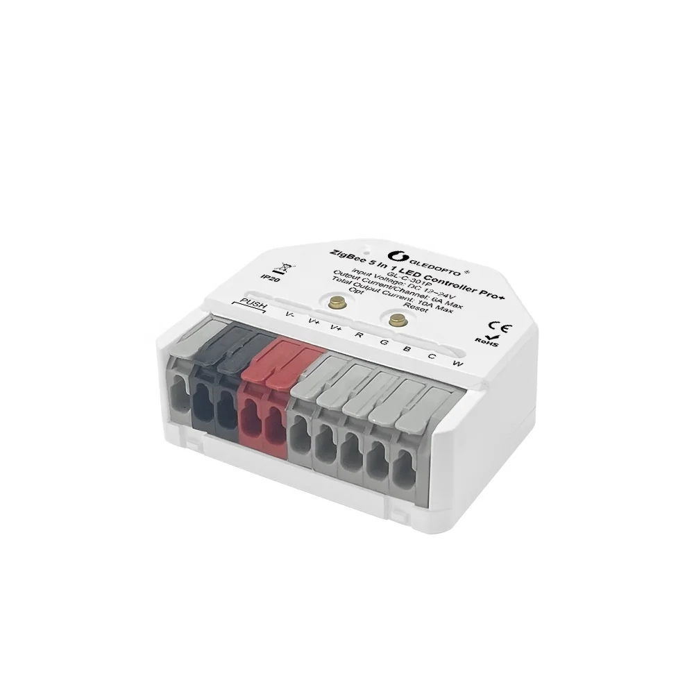 Gledopto Ultra mini ZigBee светодиодный контроллер 10 А Макс DC12V--24V уменьшения шума/регулировки яркости/легкого сброса/голосового управления