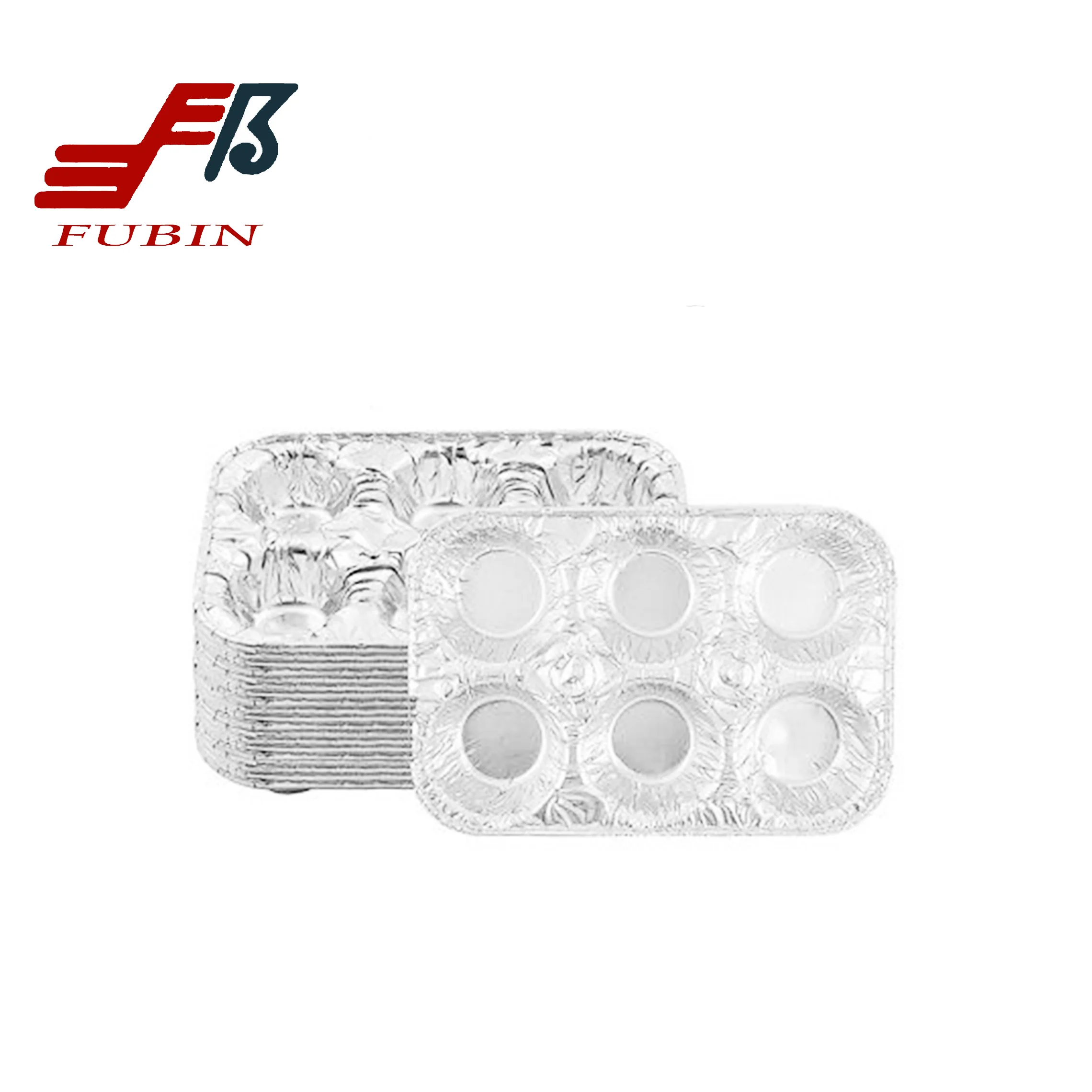 Aluminium Cupcake Disposable Foil Container 6 Cavity Muffin Pan Cake Mold