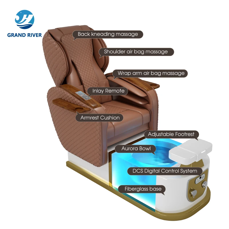 Professional full body airbag massage luxury pedicure chair nail salon foot care spa chair for manicure electric