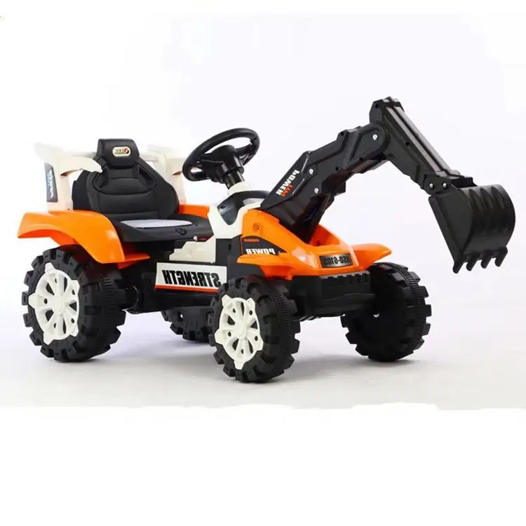 New design of children electric tractor 6V power 2 seat six wheel vehicle kids driving with hydraulic dump bucket 2 buyers