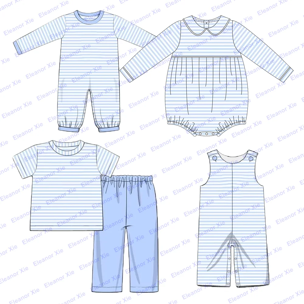 Зимний трикотажный комбинезон в синюю полоску