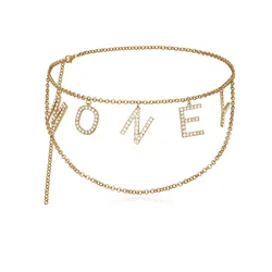 Женская цепочка на талию, универсальная цепочка с подвеской в виде букв с бриллиантами, 2022