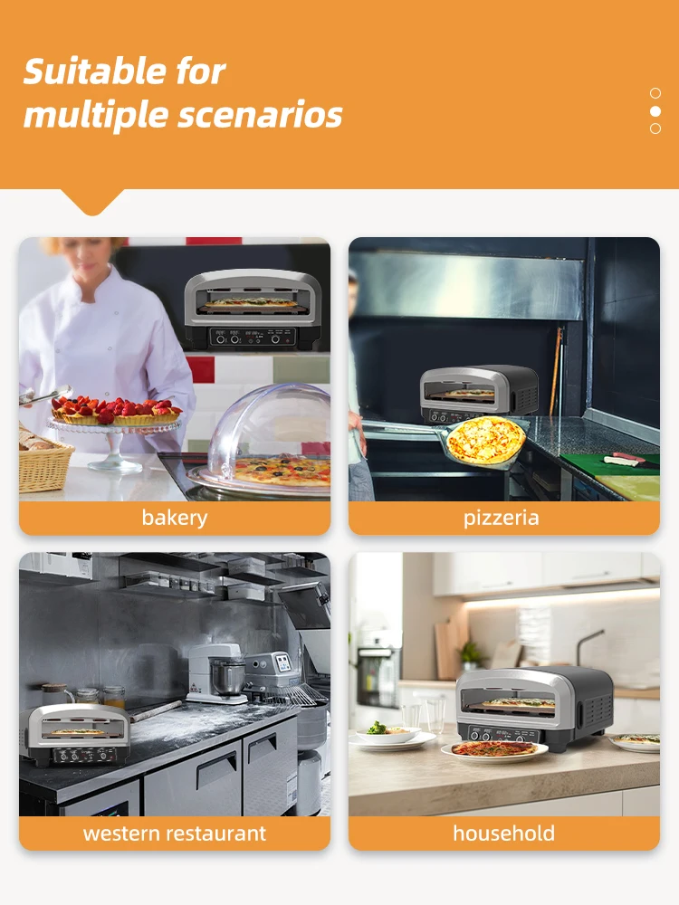Household Multifunctional Electric Pizza Oven Desktop Ntc Control Baking Oven 2000W Pizza Oven