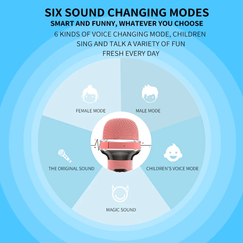 New Design Kids Karaoke Microphone LY198 Singing Microphone Karaoke with Best Quality