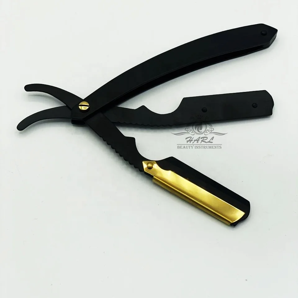Safety Razors for Men Wet Shaving Products Private Label Single Blade Black And Spine Gold Color Barber Razor