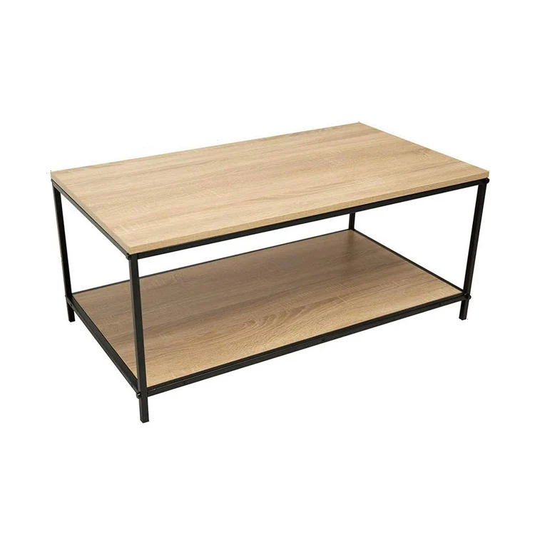 Премиум металлический прямоугольный деревянный журнальный столик для гостиной