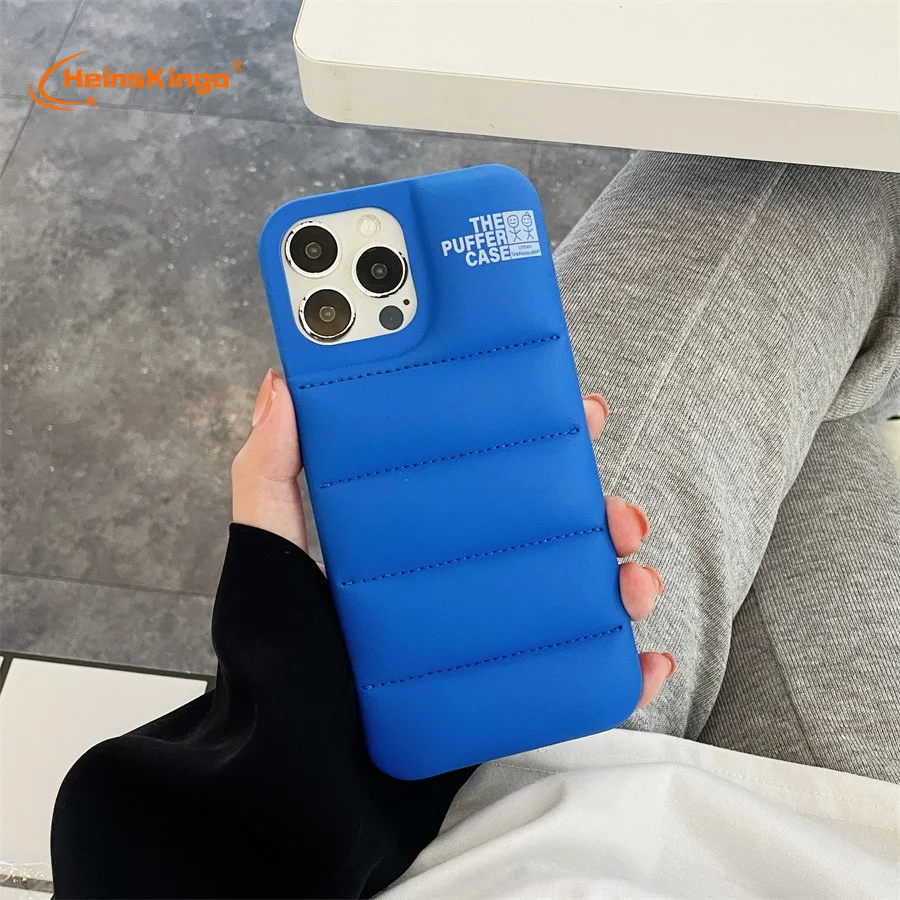 New Puffer Phone Case Soft Silicone Cover Fashion Brand Down Jacket Phone Case For iPhone 13 12 11 Pro Max X XS XR 7 8 Plus