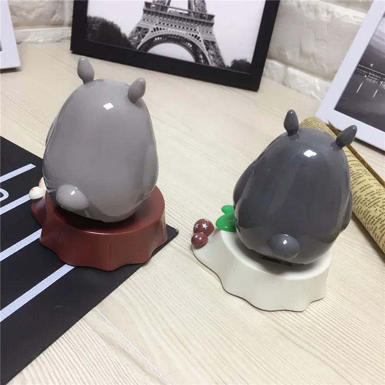 Smart Solar Sensing Rocking Toys Totoro Anime Figurine Solar Gifts PVC Plastic Handmade Decoration Ornament for Car Room Office